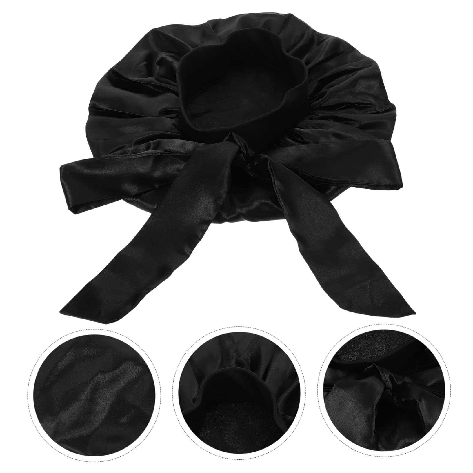 DOITOOL 4stücke Bowknot Satin Duschhaube Für Locken Wiederverwendbare Elastische Badekappe Mit Breitem Band Für Schlaf Dusche Und Haarpflege Für Damen Und Reisen