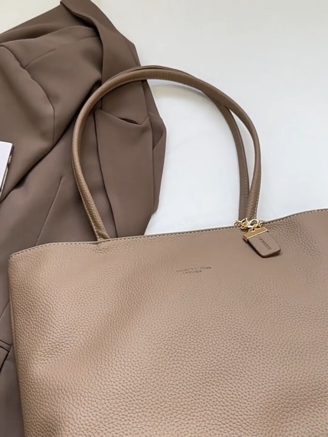 Bolso Tote para mujer con cierre, cuero suave y amplio miniatura 7