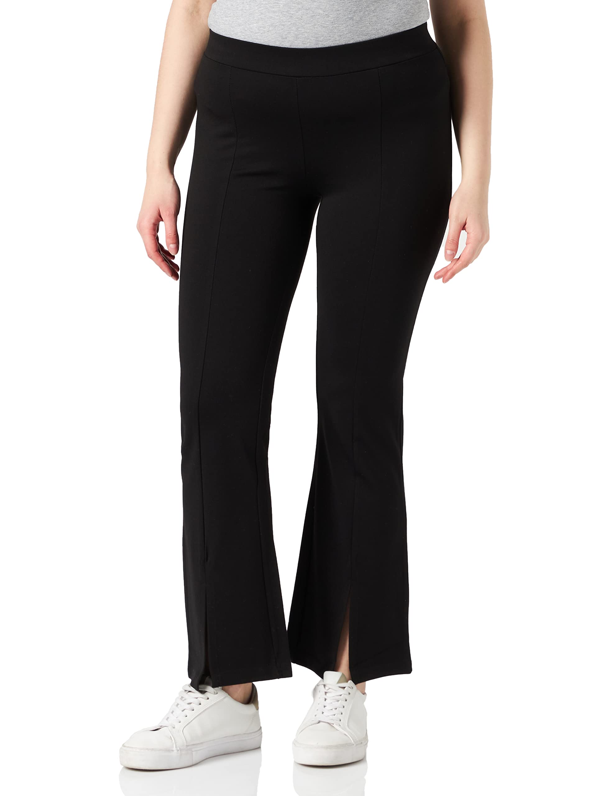 JDY Women's JDYPRETTY Flare Slit Pant JRS NOOS, Black, M/34