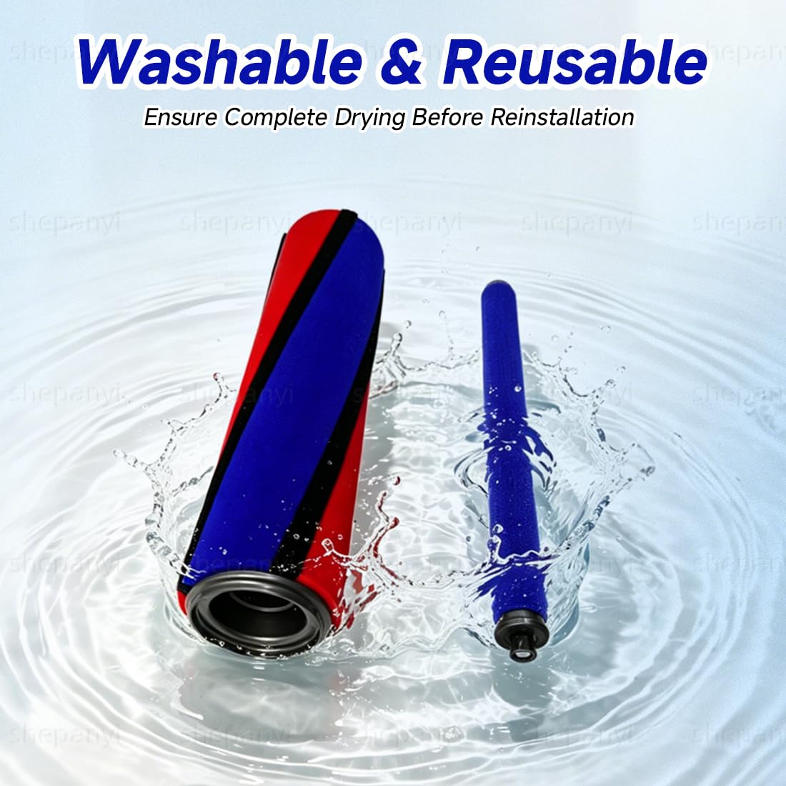 Cabezal de Cepillo de Rodillo Suave–Piezas de Repuesto de Cepillo Softwalze Compatibles para Dyson V7,V8,V10,V11,V15 y Modelos SV–para una Limpieza Suave de Suelos Duros.