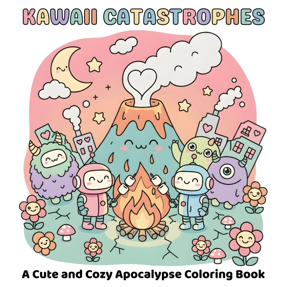 Kawaii Catastrophes: A Cute and Cozy Apocalypse Coloring Book