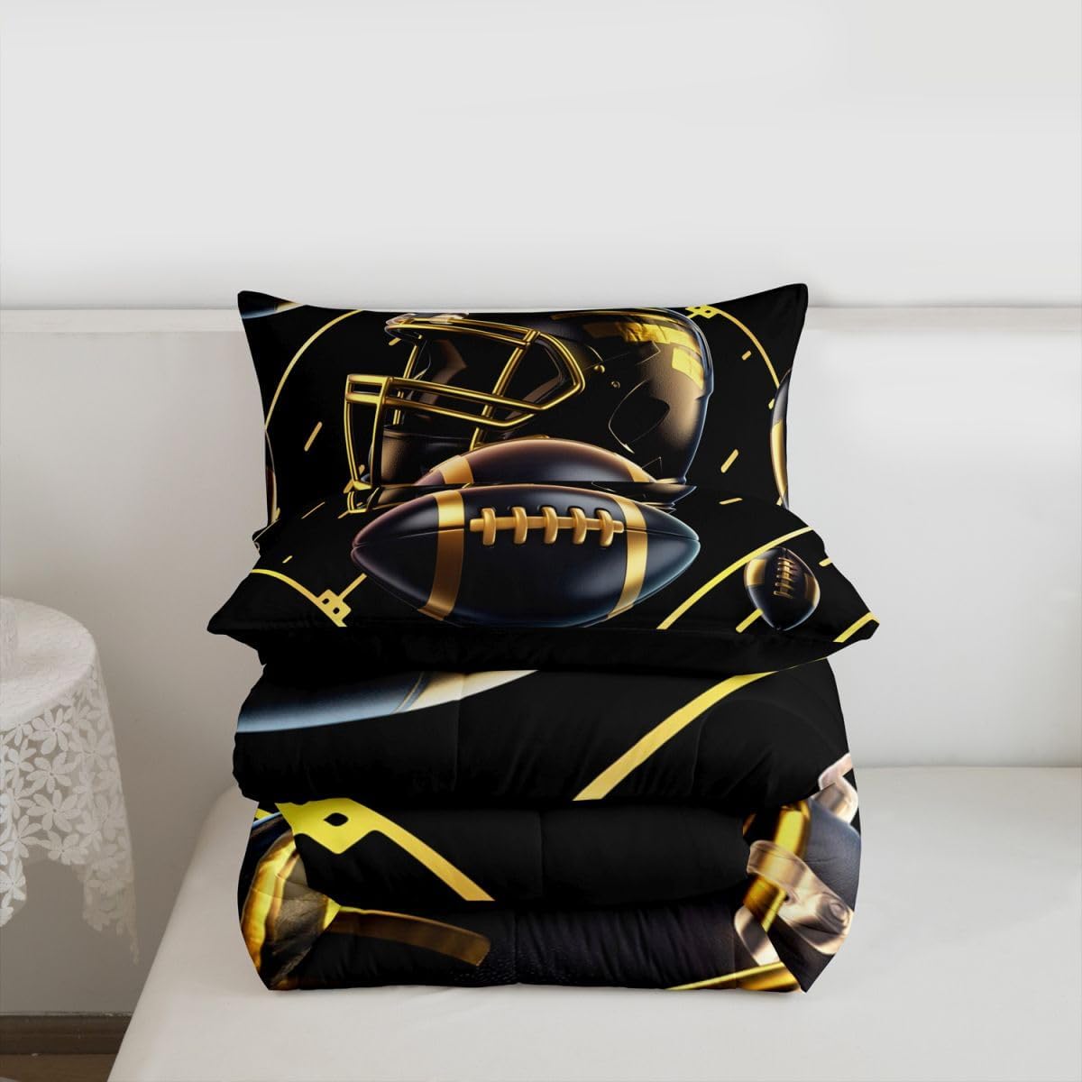 Feelyou Football Comforter Set Twin Size for Kids Boys Girls