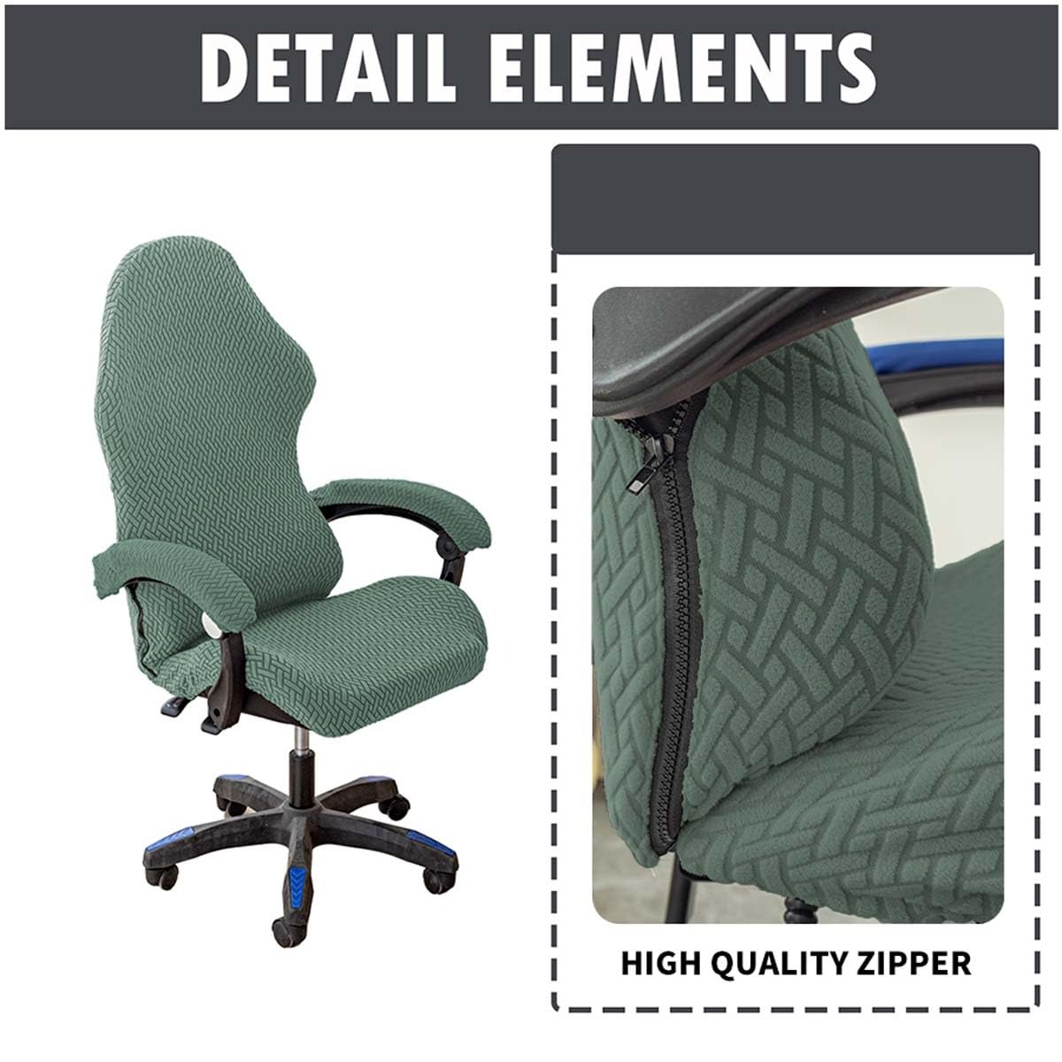 Set di coperture per sedia da gaming, con braccioli e cuscino per seduta, protezione elastica per sedia da ufficio, protezione per sgabello da gioco ed elegante (J)