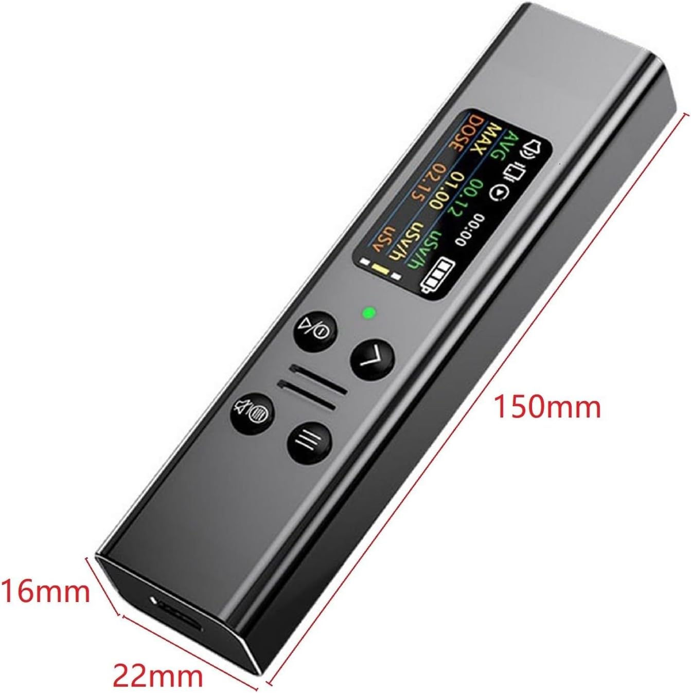 Nuclear Radiation Detector with 48mm Counter Tube, High Accuracy Beta Gamma X-Ray Measurement, TFT Display, Sound Light Vibration Alarm, Rechargeable Personal Dosimeter, Gray(Gray)