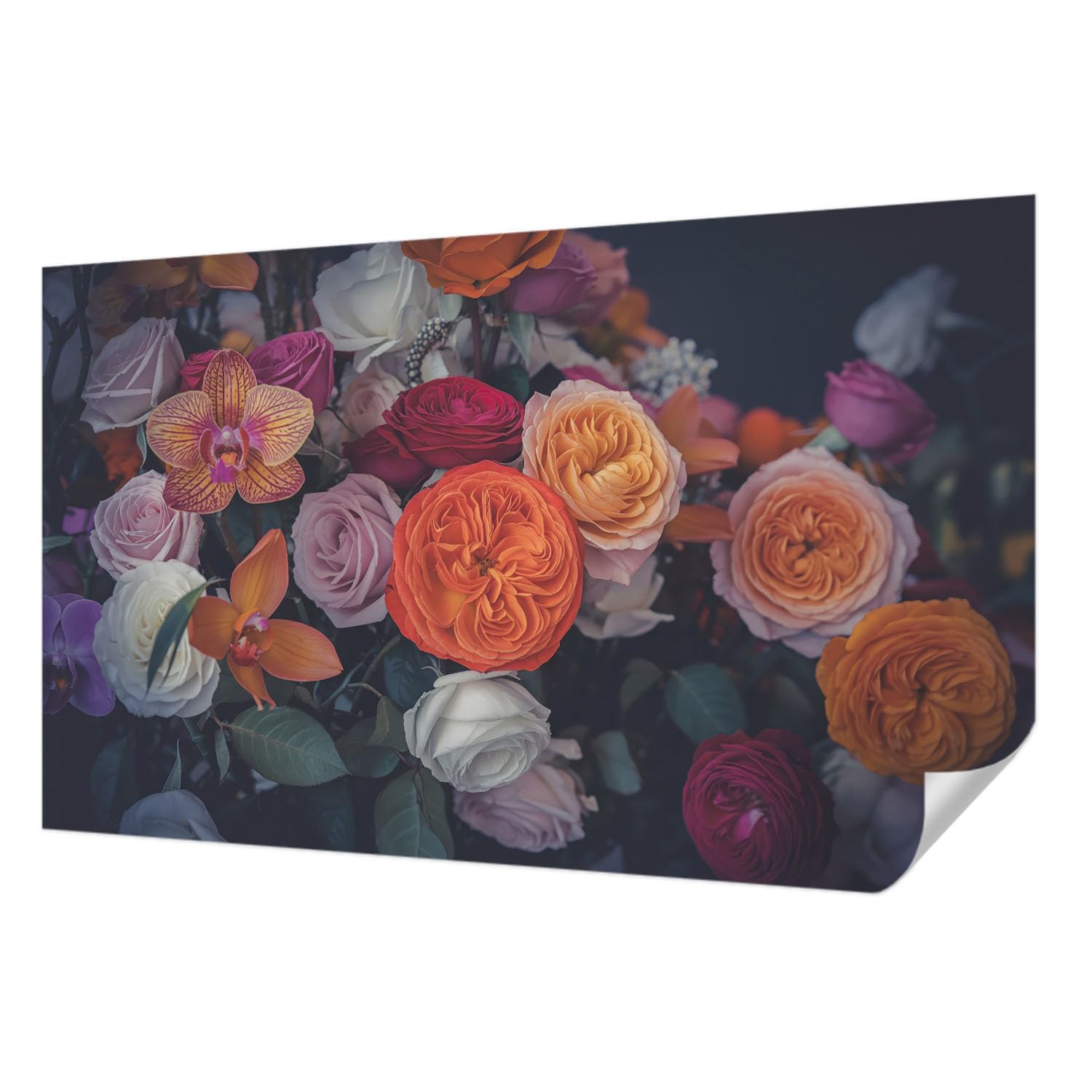 Papier Peint Autocollant 416x254 cm Bouquet Coloré pour Salon