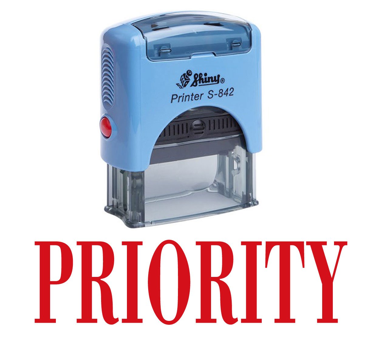 Priority Self Inking Rubber Stamp Office Stationary Custom Shiny Stamp