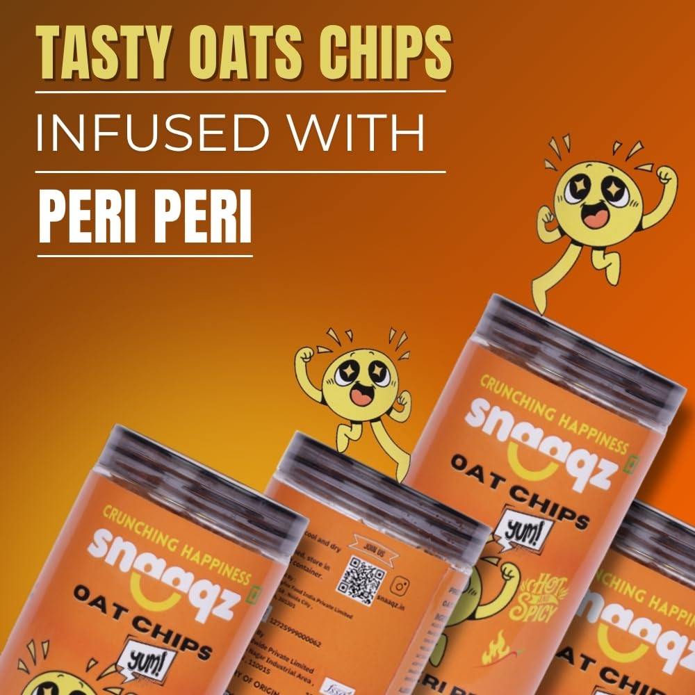 Snaaqz Supergrain Chips Combo 600g | Beetroot Masala, Peri Peri Oat, Ragi Cream & Onion & Ragi Masala | Pack of 4 | High Protein | Baked & Crunchy | Vegan | Low-Calorie | Healthy Snacks for Adults & Kids 1