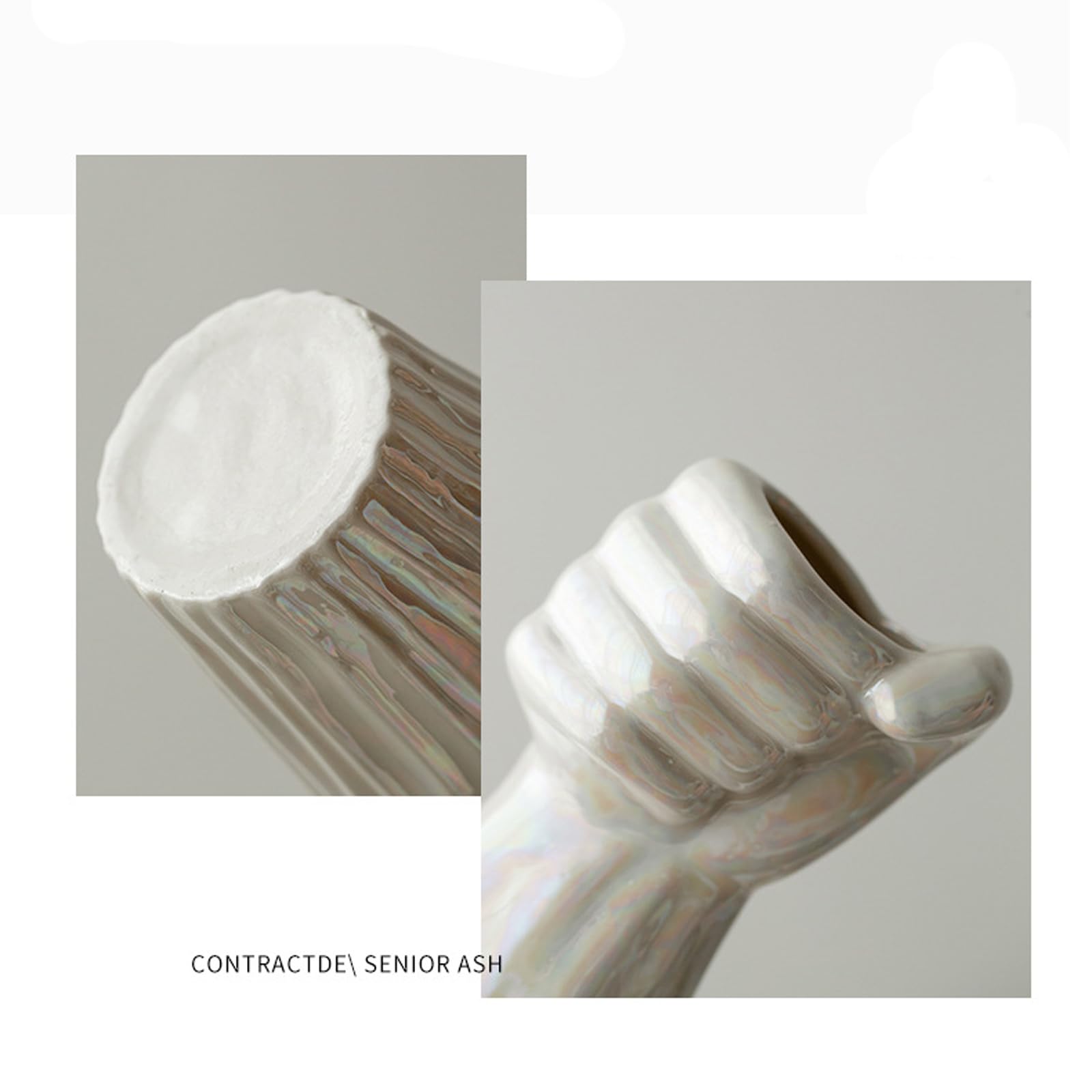 Wazony ceramiczne Kolorowe wazony Nadaje się do trawy pampasowej, suszonych i świeżych kwiatów Wazony do biura, stołu jadalnego, dekoracji i na wesele,White g