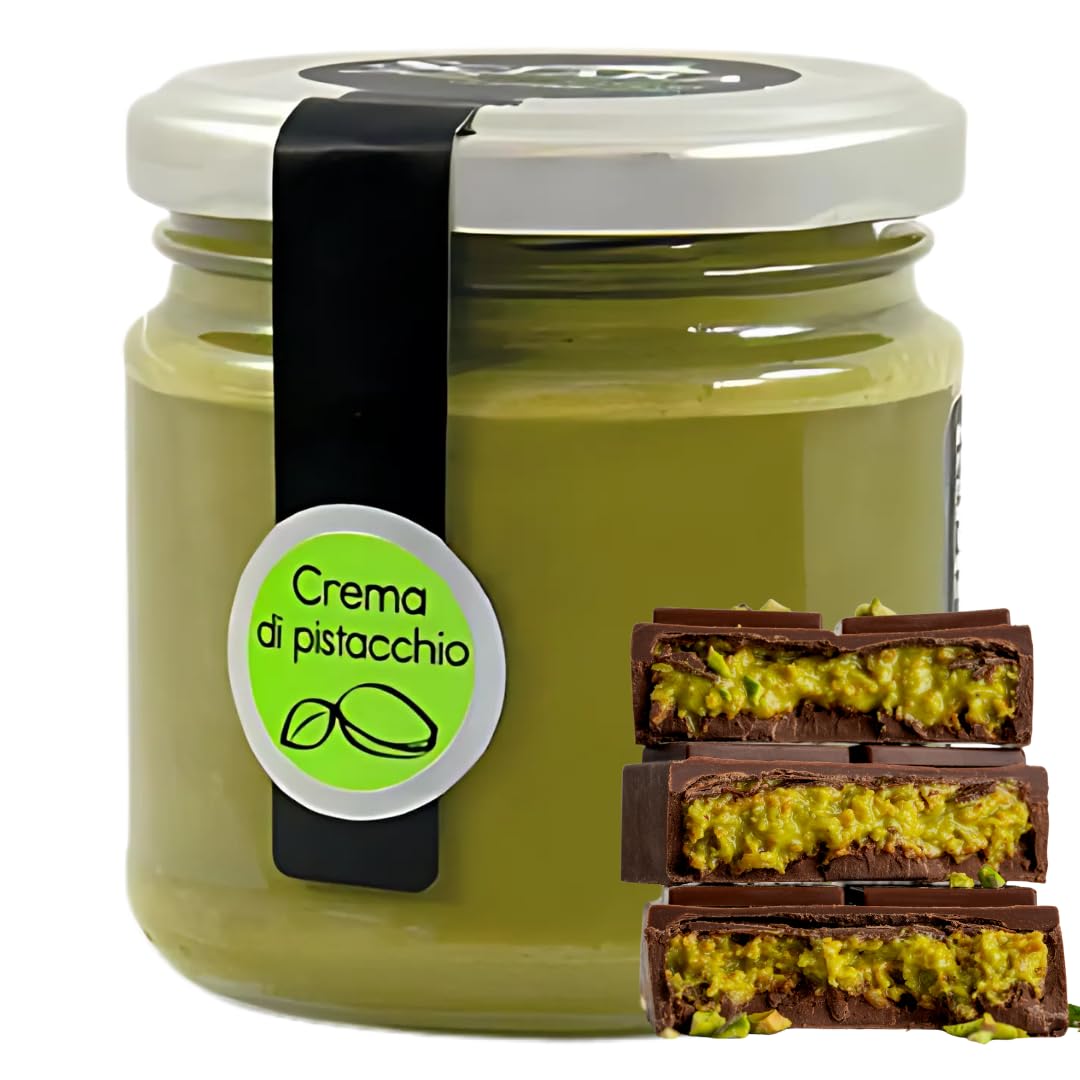 Sciara | Italian Spreadable Pistachio Cream | Premium Quality Pistachio from Bronte | Glass Jar 190g (6.7 oz) (Pack of 1)