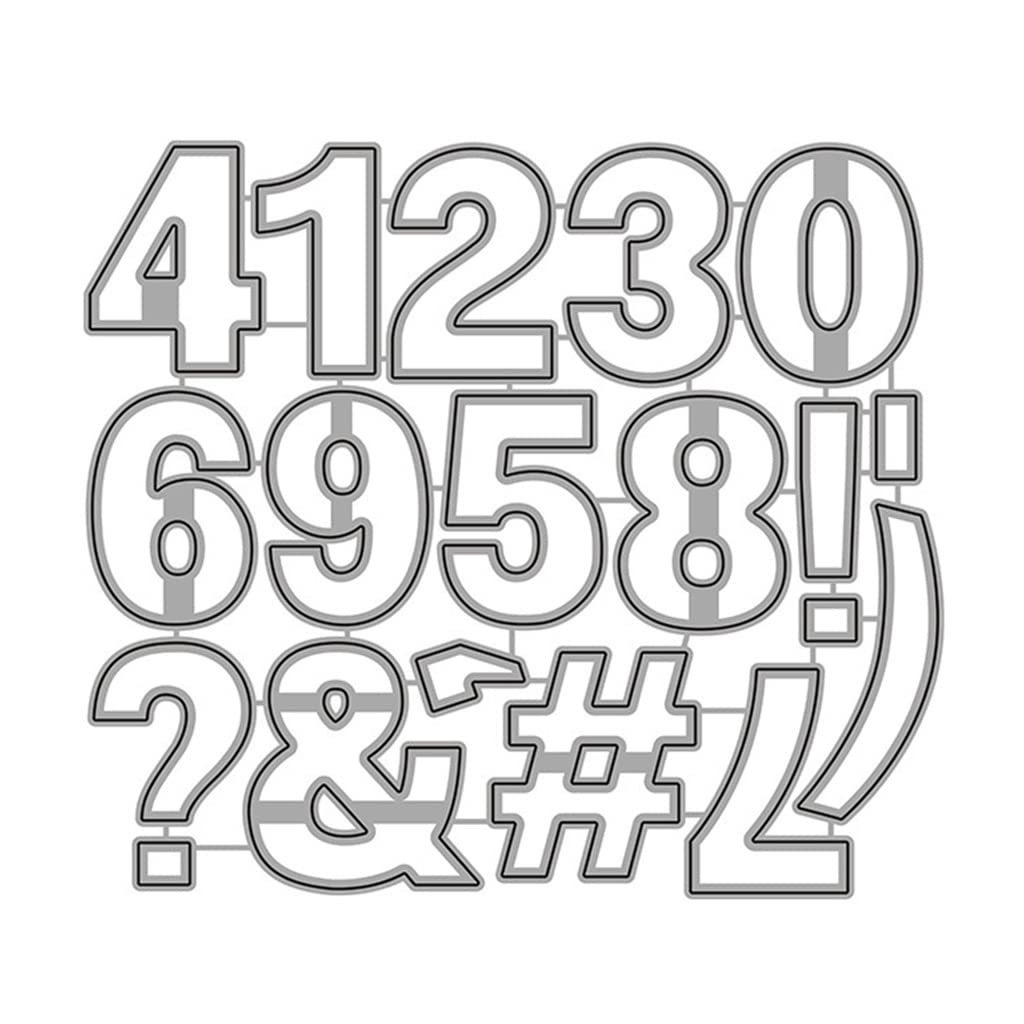 Nihenhao Silver Number Symbol Metal Cutting Dies Stencil Scrapbooking Album Paper Card Mold Carbon Steel