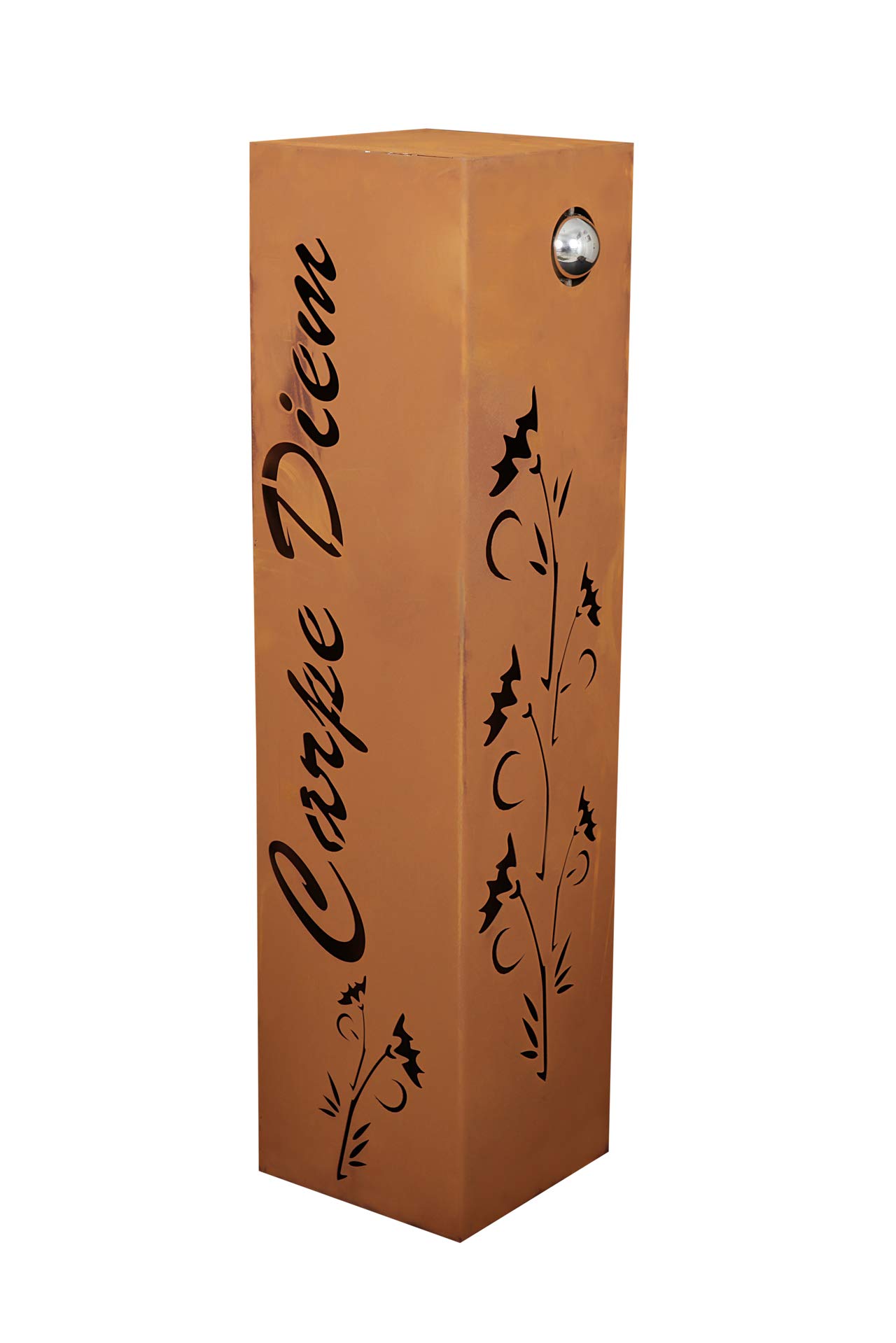 XL Rostsäule 'Carpe Diem' – 100 Cm Hoch, Handarbeit Aus Deutschland, Garten- & Innendekoration