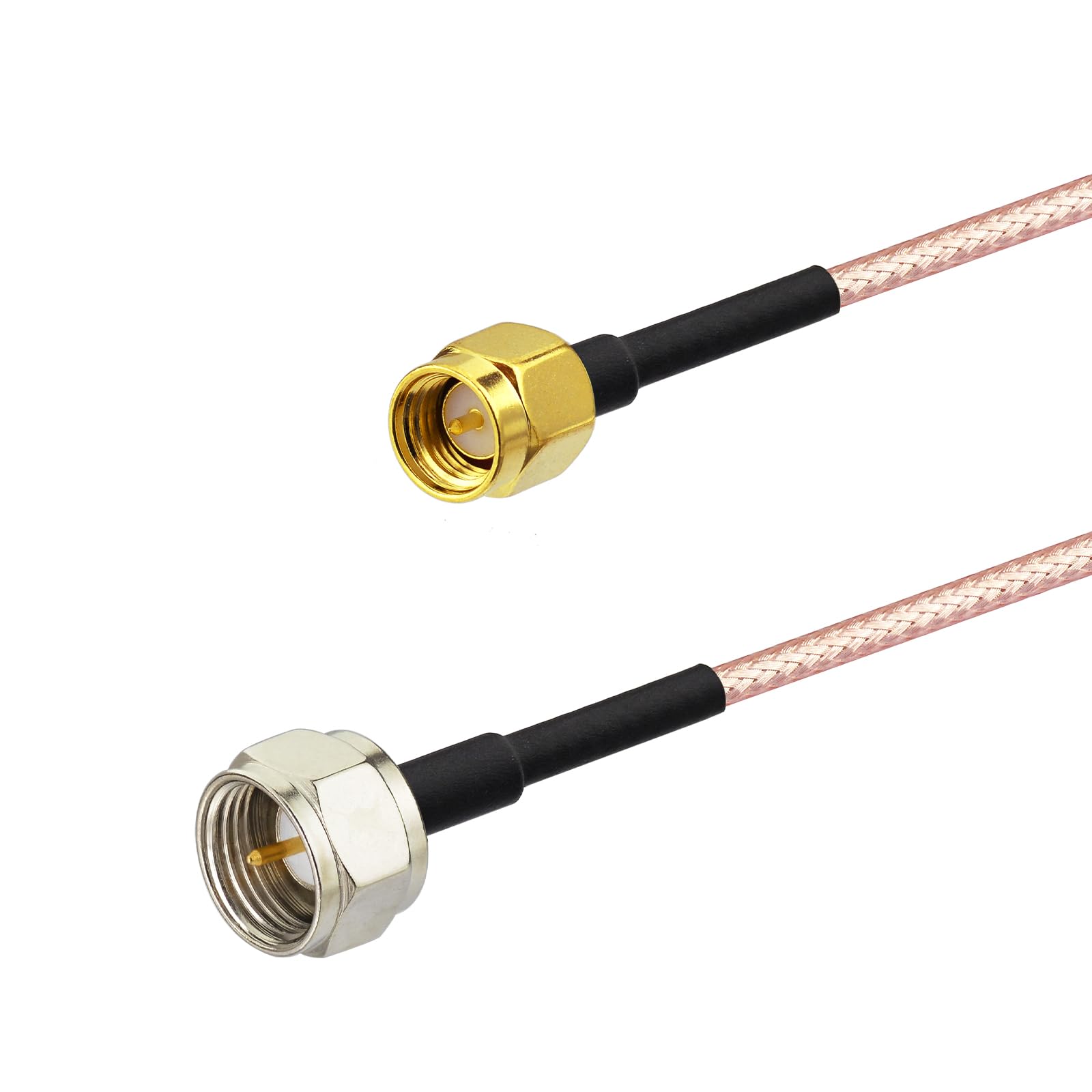 Superbat Adapter męski typu F na męski SMA 50 omów, 6-calowy przedłużacz RG316 do zastosowań RF, SDR RTL-SDR, kabli koncentrycznych TV itp.