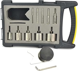 Hydro Handle HHBLKIT Large Drill Bit Kit. Includes 10 Electroplated Bits. 6mm, 8mm, 10mm, 12mm,18mm, 25mm, 32mm, 35mm, 40mm, 50mm and Clamp Drill Bit Guide