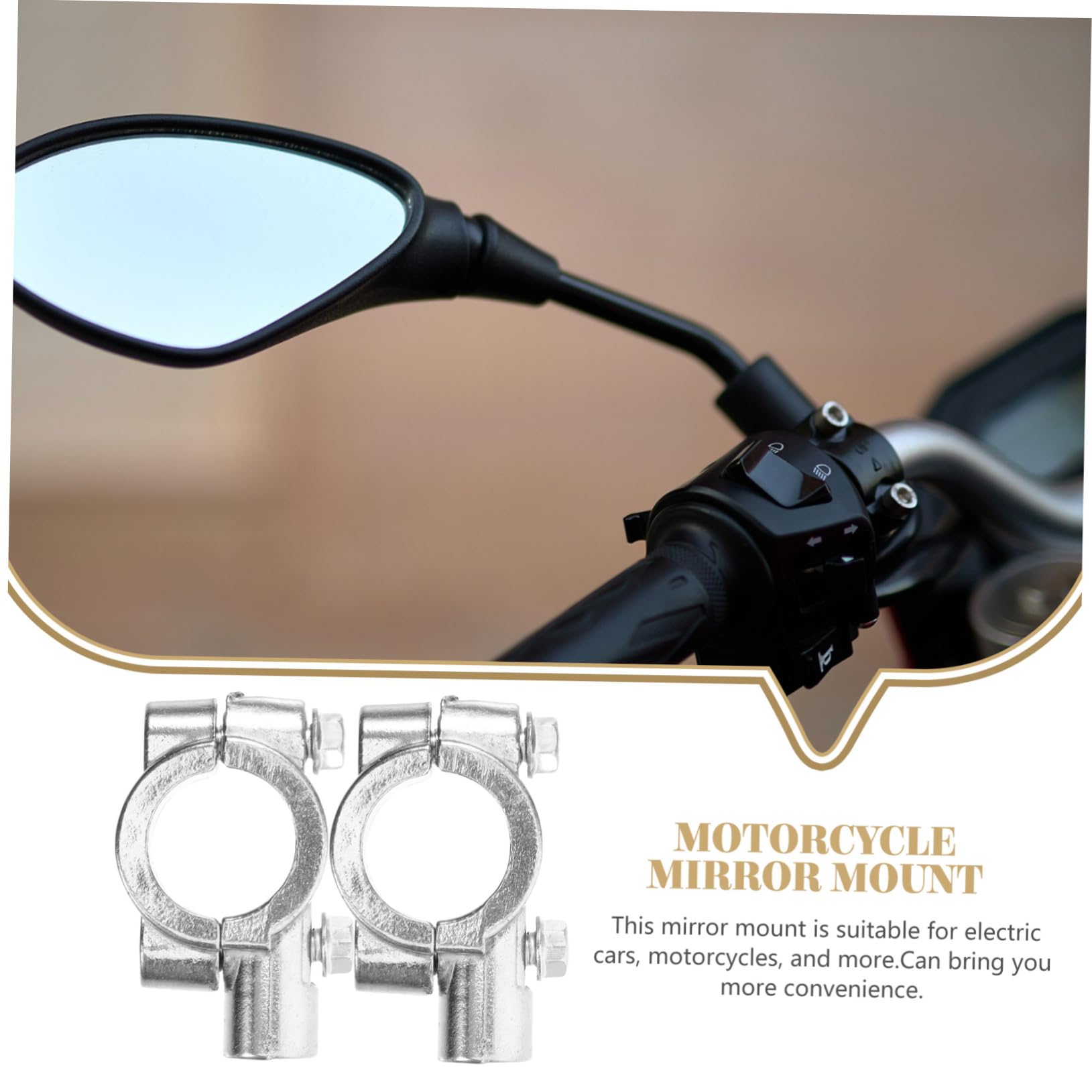 Amazon | LALADEFIEE バイクミラー用メタルマウント シルバー 金属製 