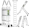 RIKADE Multifunctional Ladder 3.5m Aluminum Ladder Stepladder Articulated Stepladder Telescopic Ladder Folding Compact Convenient to carry Cleaning Snow grading Gardening Light weight Load capacity 150kg