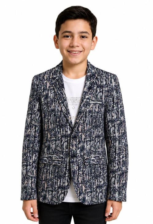 Image of CAVIO Boys Printed Blazer and T-Shirt