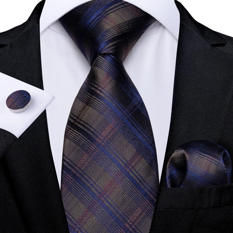 Corbata de seda con diseño a rayas para hombres miniatura 2
