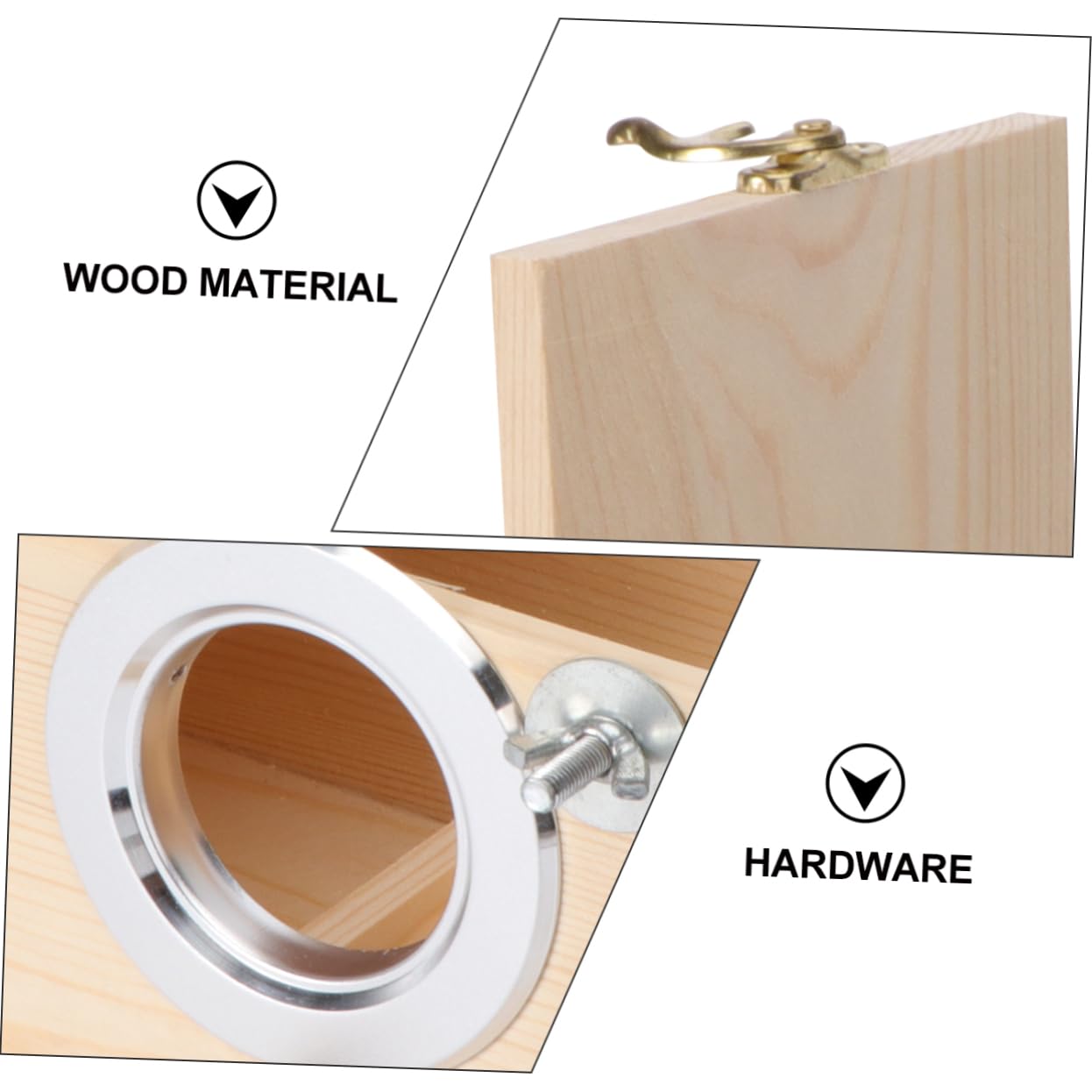 WOONEKY Caja De Cría De De Madera Maciza Nido para Decoración De Jardín Al Aire Casa Hogar Exterior s Apertura Izquierda y Derecha