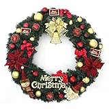 100cm リース ワイン金340467＆ＭＣ文字ゴールド1ｐ＆ハーフベル（金）1ｐ 付き 29-garland-wmh