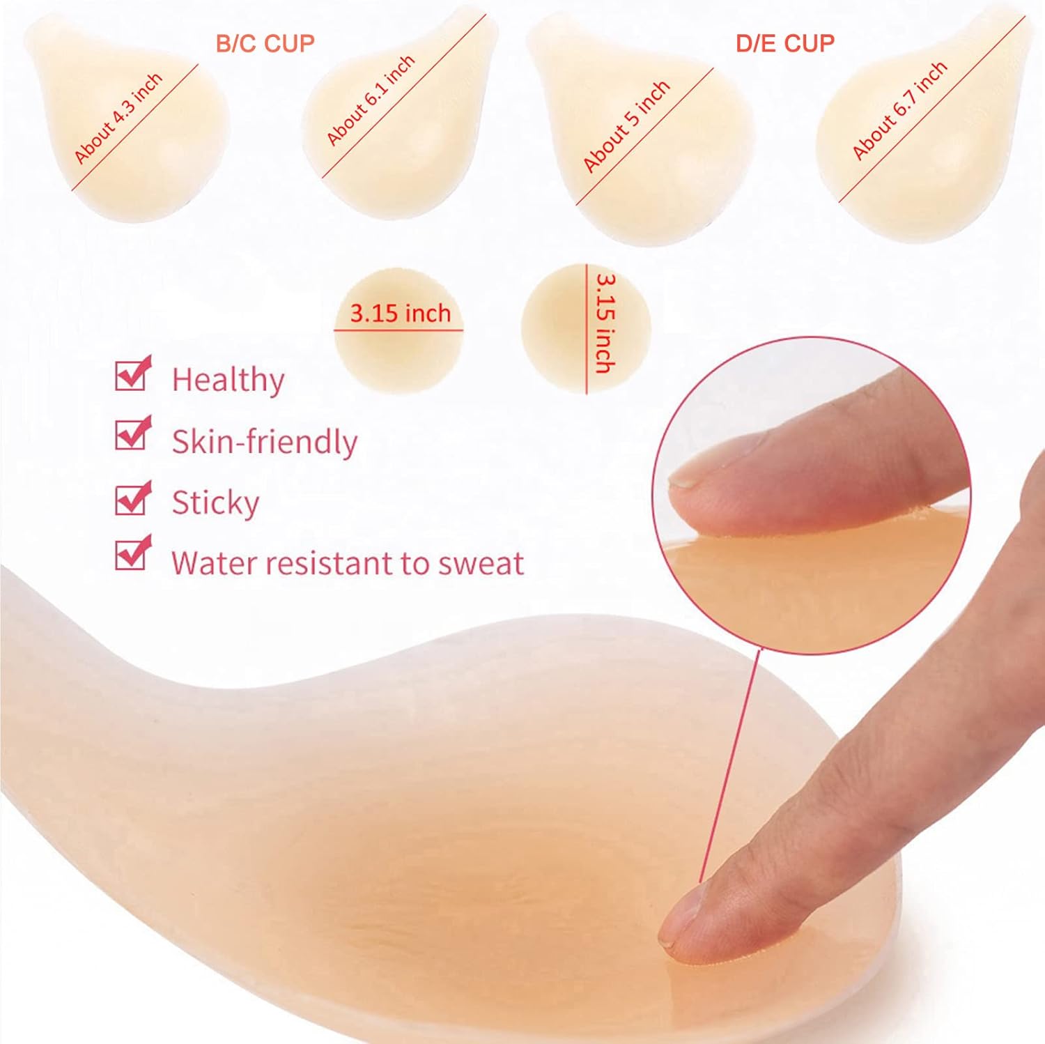 Adhesive Bra Strapless Sticky Push Up Bra Invisible Silicone Bra with Nipple Covers for Backless Dress Tank Top - Image 6