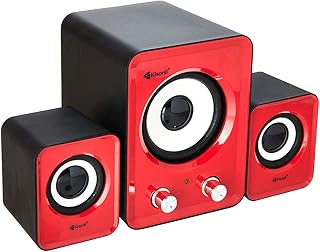 مكبر صوت بسلك للكمبيوتر من كيسونلي U-2400، قطعتين - احمر