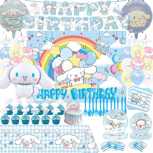 123 PCS Birthday Party Decorations - Happy Birthday Banner Balloons Tablecloth Paper Tableware Backdrop Hanging Swirl for Adult Party Supplies