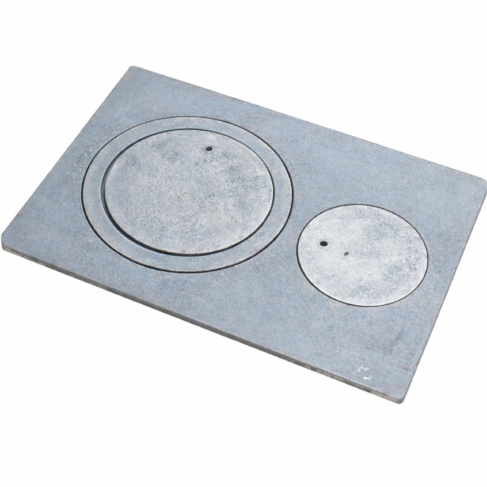 QLS Placa de Hierro Fundido con 2 Aros 40,5 x 27 cm Negra