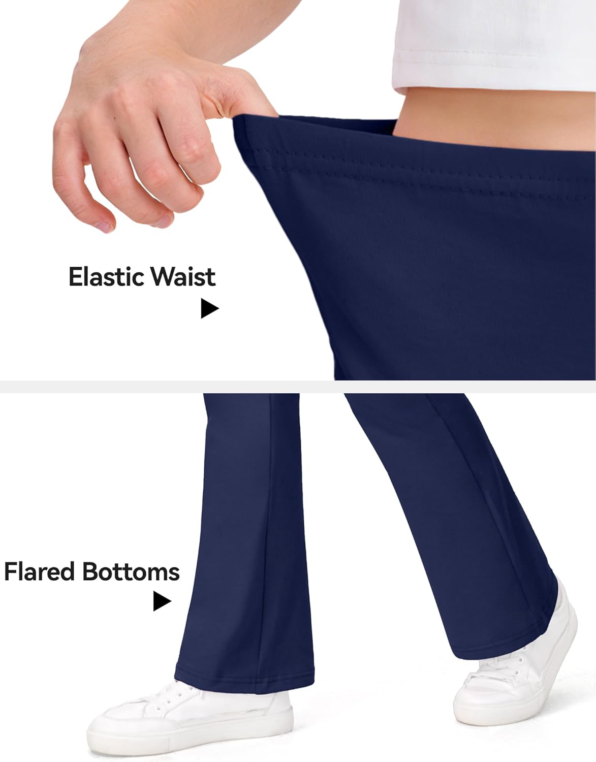 KEREDA Girls Flare Leggings School Uniform Pants for Girls Bell Bottoms Cotton Clothes for Kids - Image 4