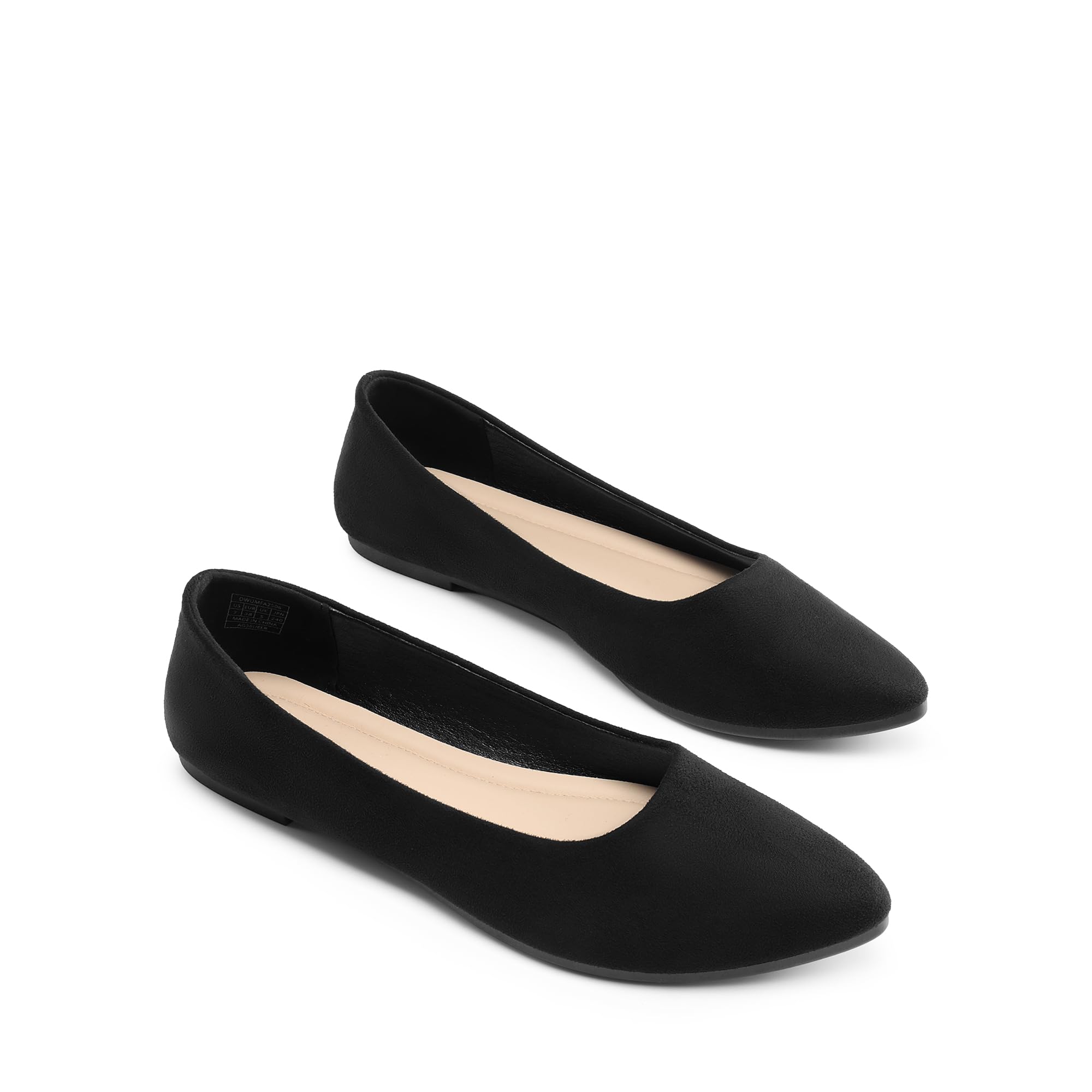 DREAM PAIRS Ballerines Femme Confortables à Bout Pointu en Suédine, Chaussures Plates à Enfiler pour Travail, Bureau ou Sorties