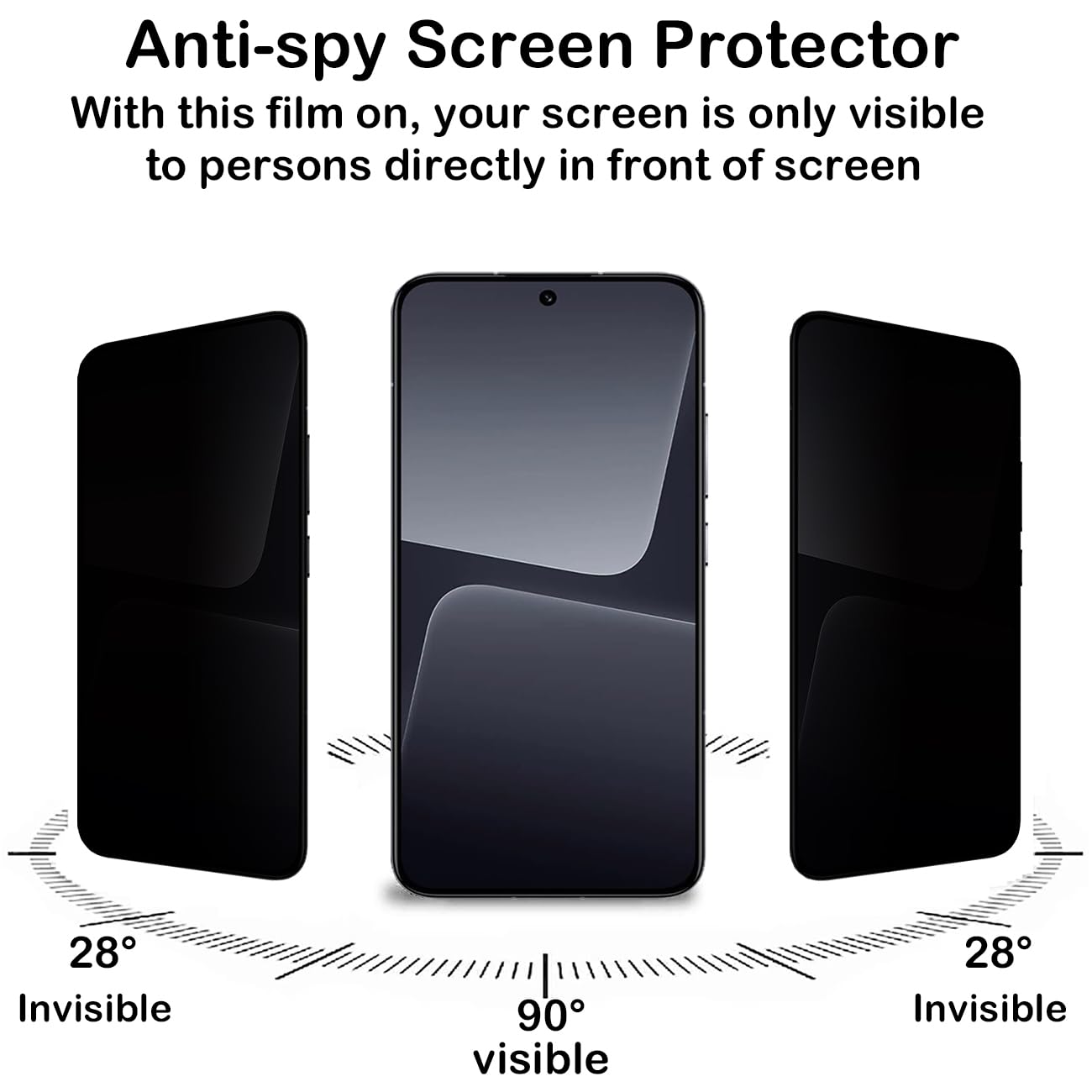 2 Vetri Temperati Privacy Per Xiaomi 13 Ultra 5G | Anti-spia A 28° Durezza 9H | Antigraffio E Anti-impronta | Protezione Occhi E Cadute