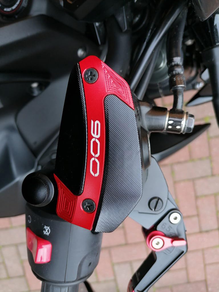 Für KAWASAKI Z900 Z 900 2017-2025 Aluminum Zubehör Motorrad Vorne Hinten Abdeckung des Bremsflüssigkeitsbehälters Motoröl-Einfülldeckel Beschützer (Rot)