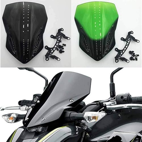 Miniatura 2 de Motorcycle Windshield Motorcycle Double Bubble Windshield WindScreen Screen Compatible with 2017 2018 2019 Compatible with Kawasaki Z900 Z 900 ZR900