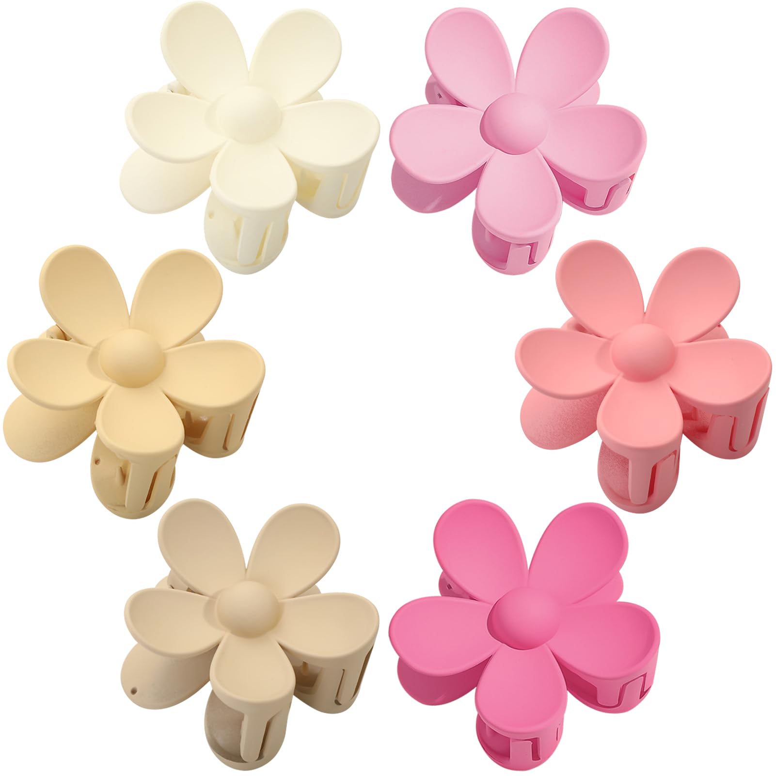 10 Stück Gänseblümchen-Haarklammern – 4,1 Cm, Matte Farben, Für Dünnes & Dickes Haar