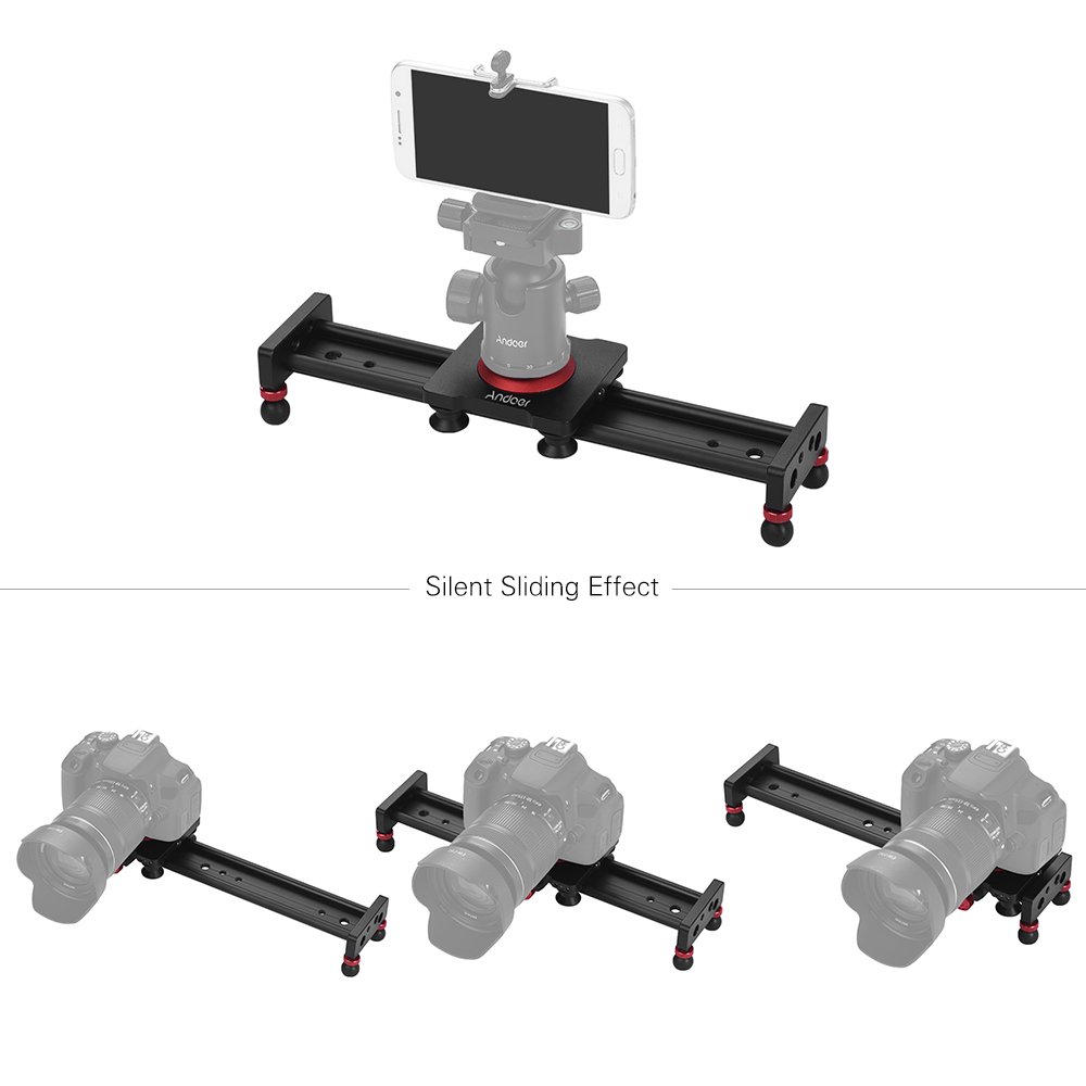 Andoer 30cm Stabilizzatore Traccia Slider per videocamera DSLR, Carica Fino a 11 libbre