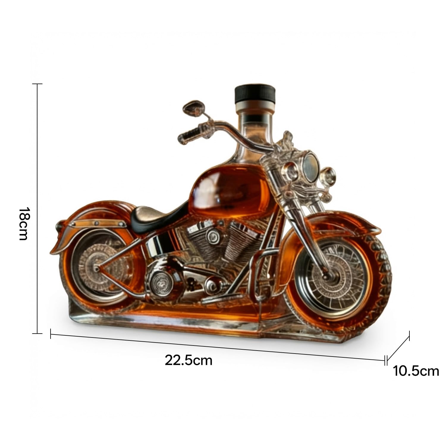 Décanteur à whisky en forme de moto de 300 ml, statue d'art en verre, support décoratif pour la maison, le bar et la salle à manger