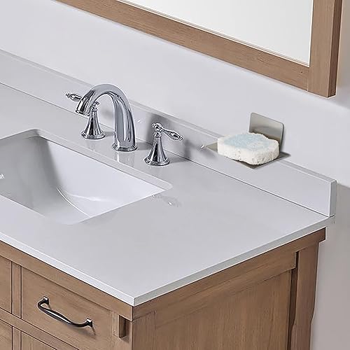 Miniatura 6 de Paquete de 2 jaboneras para pared de ducha, soporte de jabón adhesivo de acero inoxidable para baño, soporte de esponja de 5 ranuras para fregadero