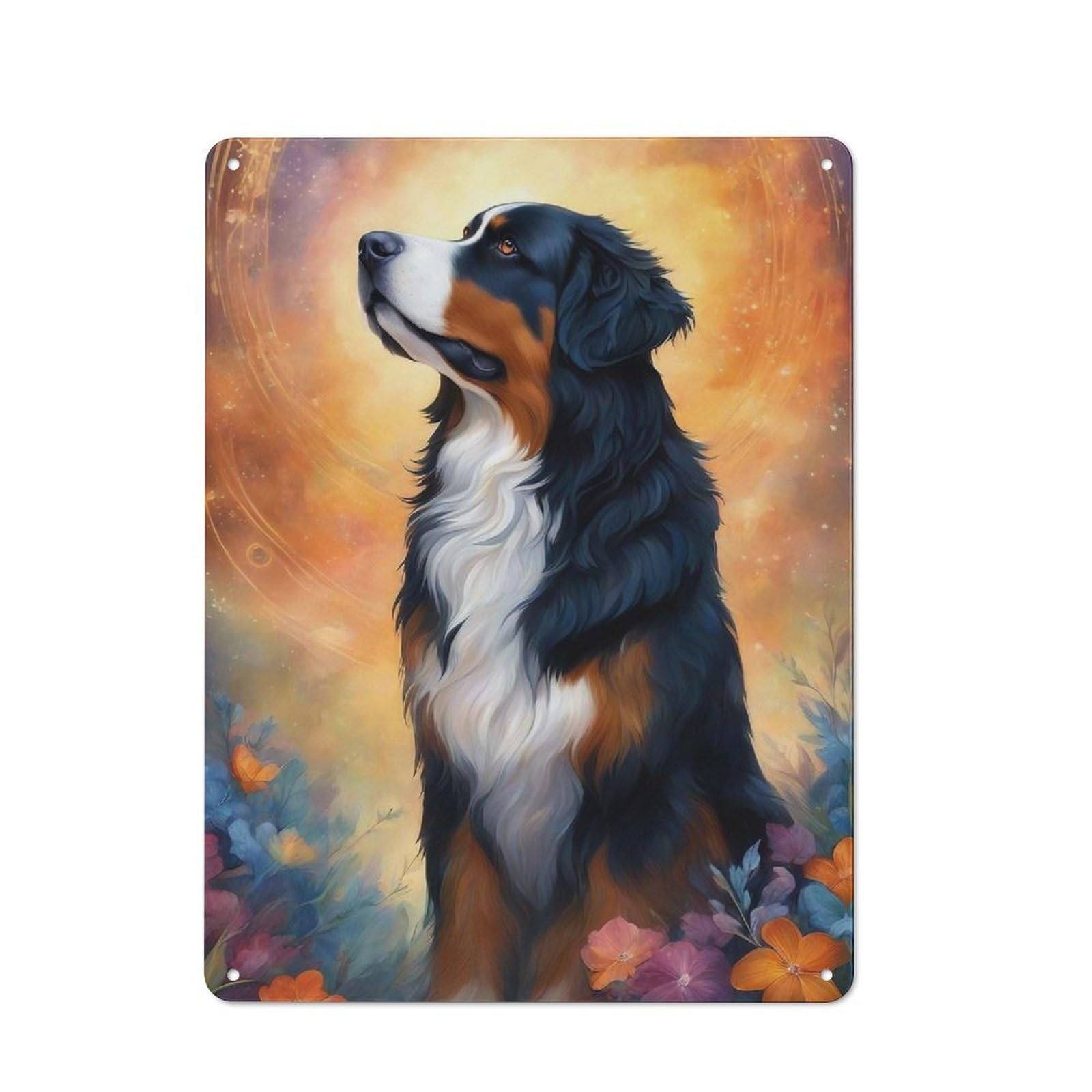 Junmoney Dog000171 Friendly Metal Wall Decor 40X30cm, Decorative Metal Plaque For Tea Room, Shop Wall Or Breakfast Area
