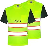 Vista 20 de Camisa de seguridad para hombre, camiseta reflectante de alta visibilidad, de secado rápido, transpirable, suave
