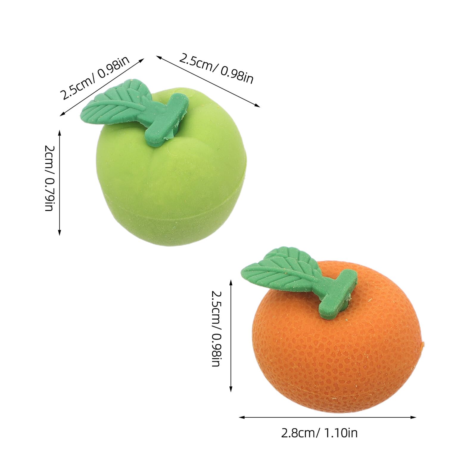 UKCOCO 100pièces Lot de Gommes à Effacer Forme de Fruits Mini Pommes et Oranges pour Garçon Fille Fournitures Scolaires Kawaii Récompenses de Fête Rentrée Scolaire