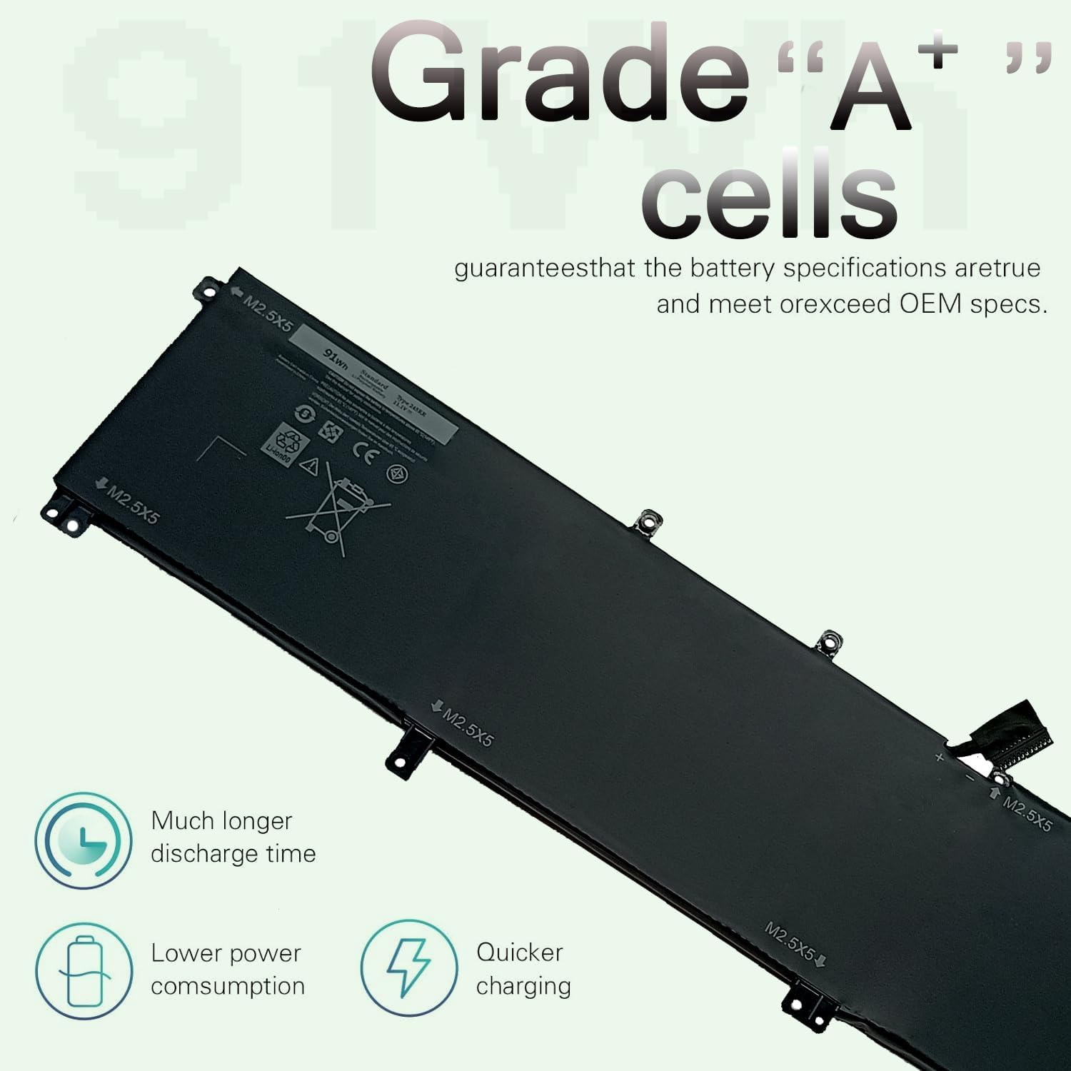 245RR Battery Compatible with for Dell XPS 15 9530 9535 P31F Precision M3800 Series 701WJ 7D1WJ H76MV Y758W 11.1V 91WH