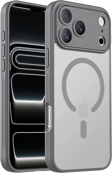 Designed for iPhone 17 Pro Max Case, Compatible with MagSafe, [Camera Protection] [15FT Military Drop Protection] Shockproof Translucent Matte Anti-Slip Phone Case, 6.9", Natural Titanium