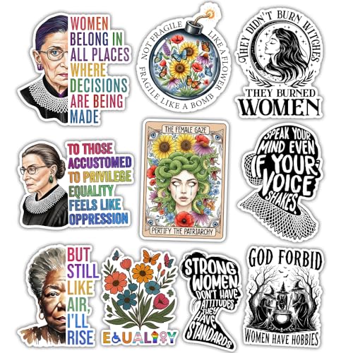 Calcomanías feministas de vinilo con frases de RBG para empoderamiento, pack de 10 2