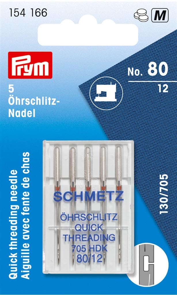 Prym Sewing Machine Needle Quick Thread. HDK 80, Silver, One Size