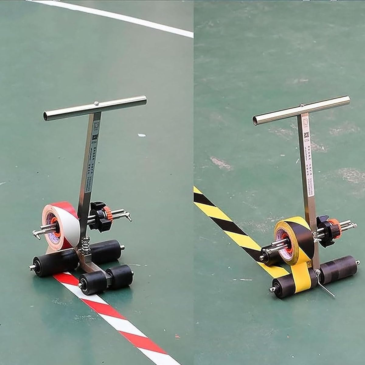 Applicatore di nastro a pressione manuale con rullo per una facile marcatura del pavimento in stadi e fabbriche