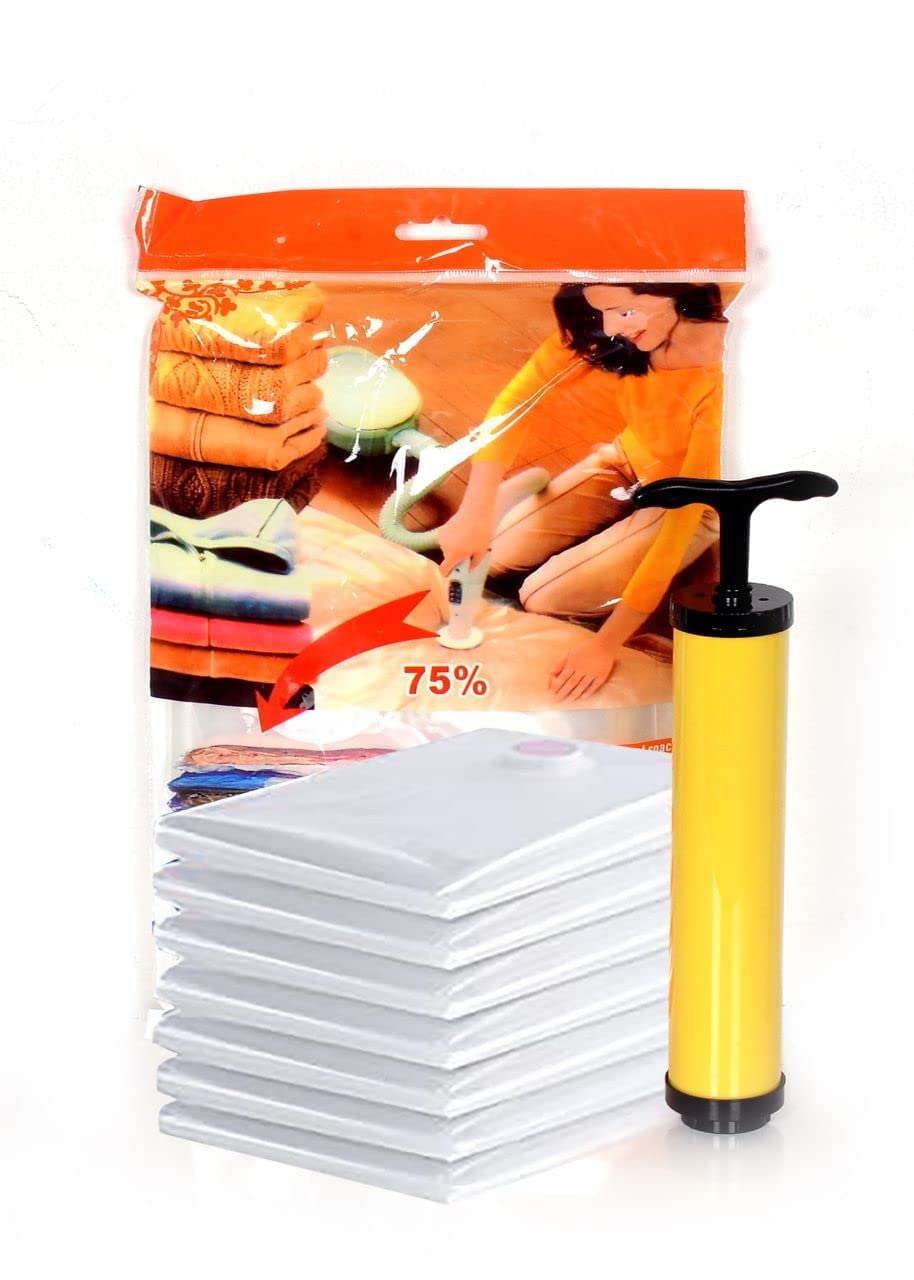 Ravido Vacuum Storage Bags 12 Large 70 * 100CM Space Saver Bags Seal with Pump Vacuum Sealer Bags For Clothes, Comforters, Blankets, Bedding, Pa+Polyethylene (12 LARGE)