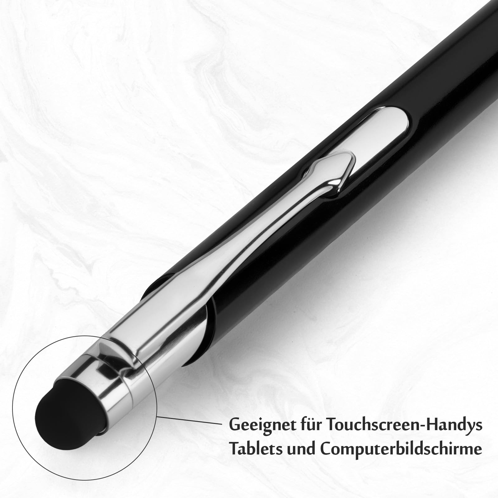 50er Kugelschreiber mit Gravur & Touchpen,Blau Tinte, Personalisiert Pen als Geschenke mit Wunschtext,Abschiedsgeschenk,Glücksbringer Prüfung,Geschäftliche,Werbegeschenk,Werbeartikel