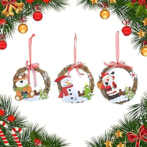 KBNIAN 3 PCS Coronas Navideñas para Ventanas Guirnalda de Ratán Cover