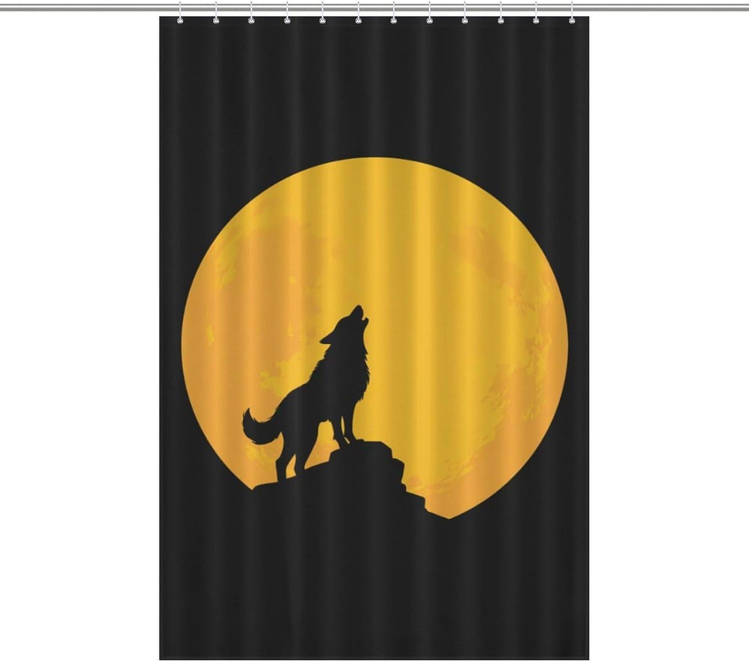 Howling Wolf Shower Curtain 46.85x70.87Inch（119x180cm） Polyester Bath Curtain Shower Curtains Printed Decorative