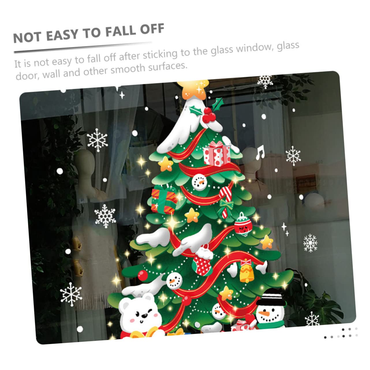 5 Fogli Adesivi per alberi di Natale adesivo vetrina natalizia decorazione di decalcomanie natalizie adesivi da parete natalizi adesivi natalizi per muro arredamento pvc PRETYZOOM