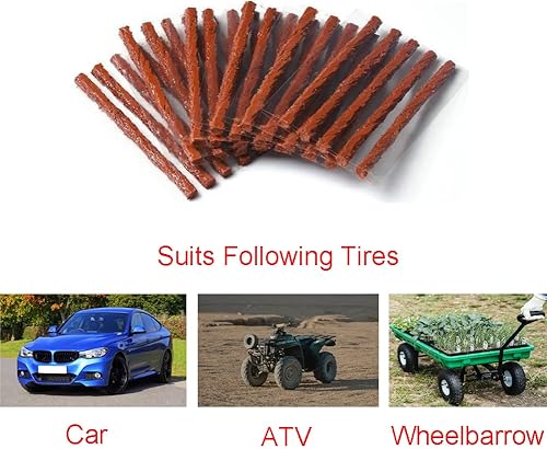 Miniatura 6 de 100 tapones para neumáticos, kit de reparación de cuerdas de neumáticos, tapones de parche de neumáticos, tapones para fijar un plano, se adapta a